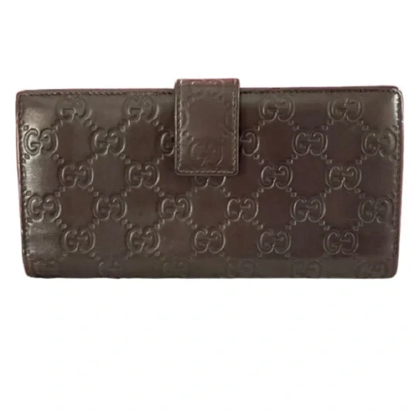 GUCCI- Guccissima Signature Continental Wallet Chocolate-Excellent Condition - Picture 13 of 16